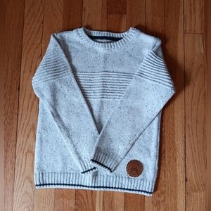 Gray Knit Sweater with Patch